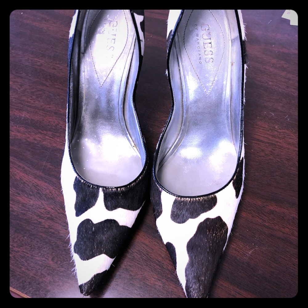 Guess cowhide heels